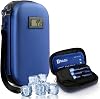 Insulin Cooler Travel Case TSA Approved Refrigerated Medicine Cooler for Travel w/Thermometer Temperature Display Diabetic Travel Case Bag w/1 Reusable Ice Packs for Daily Life Trip