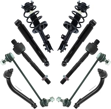 TRQ Front and Rear Steering & Suspension Kit Complete Strut & Coil Spring