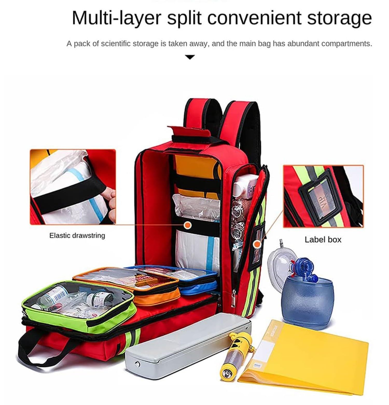 Sacchetto Di Primo Soccorso,Borsa Da Medico, Zaino Medico Di Emergenza Vuoto Per Trauma, Zaino Infermiere Domiciliare Con Riflettente, Borsa Paramedica Di Viaggio