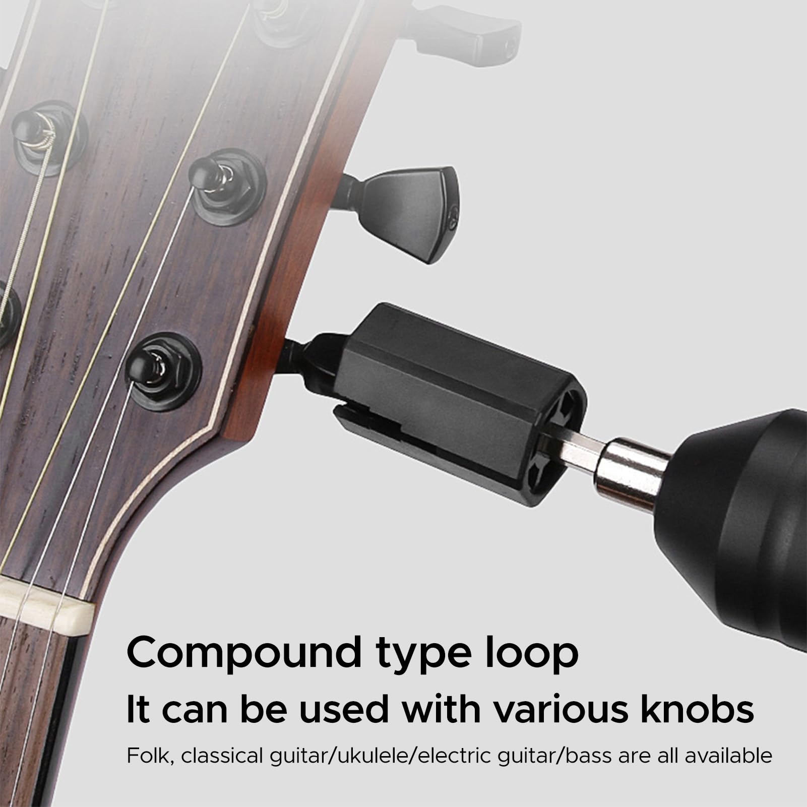 Asixxsix Enrollador de Cuerdas para Guitarra Eléctrica, Enrollador de Cuerdas Automático Recargable para Guitarra Eléctrica Acústica, bajo, Ukelele, Accesorios, Herramienta de Cambio de