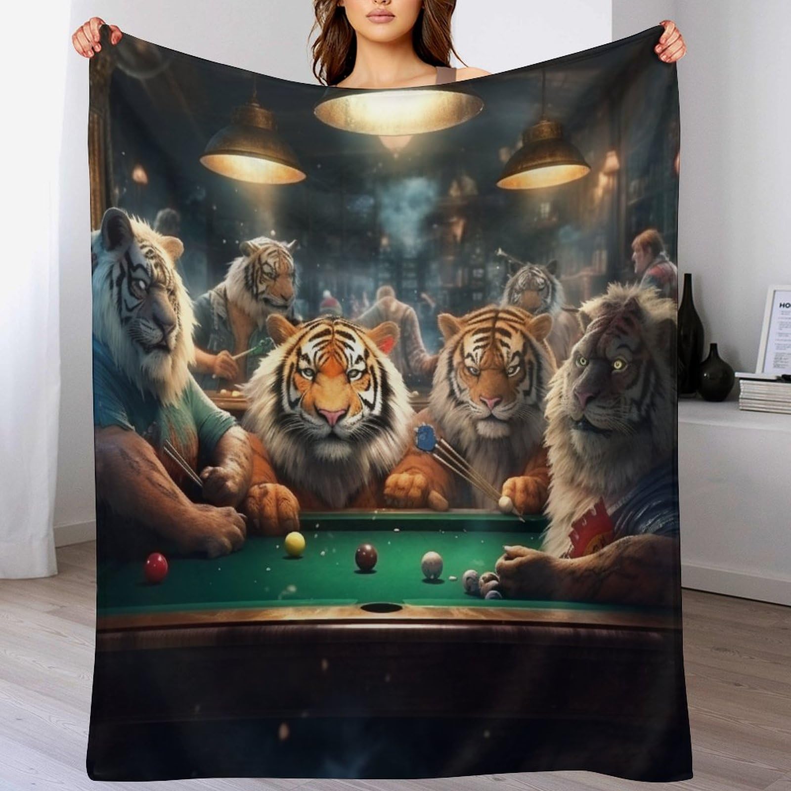 Plaid couverture de tigre polaire 130x150cm chaud pour lit bébé