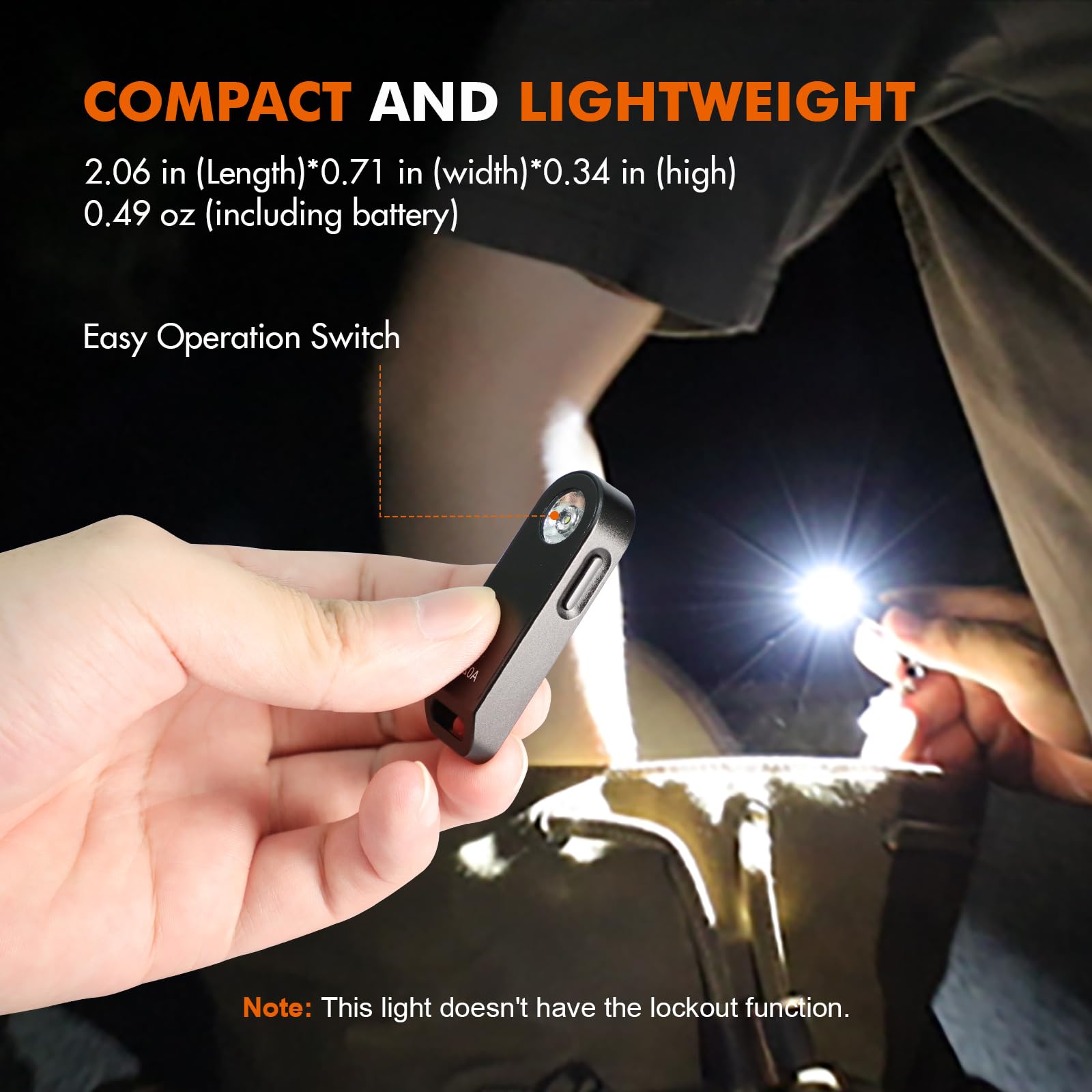Brinyte A02 LED Rechargeable 125 Lumen Small Keychain Flashlight, IPX6