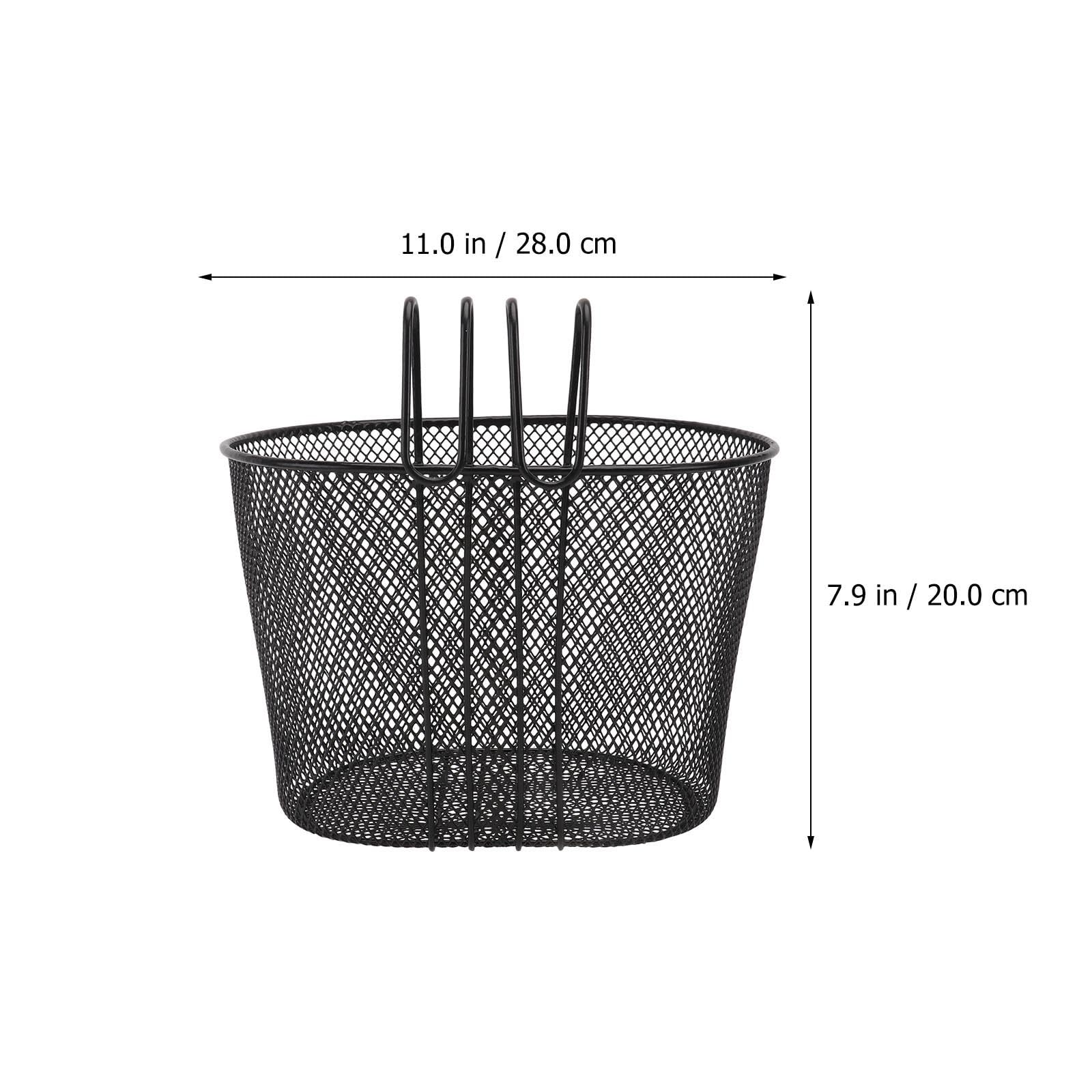 Panier à Vélo de Guidon Amovible en Fer Noir Grosse Capacité | Surface Lisse, Fixation Facile, pour Garçons et Filles, Format Suspendu