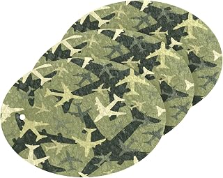Green Military Camouflage Kitchen Sponges Army Airplanes Cleaning Dish Sponges Non-Scratch Natural Scrubber Sponge for Kitchen Bathroom Cars, pack of 3