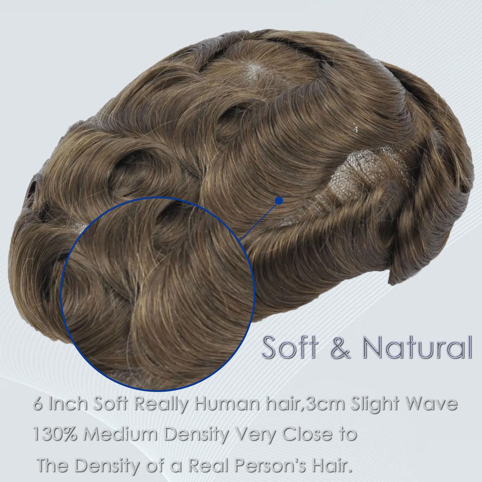 Ehairc Hair System For Men Bond Mono Lace Front And Npu Back Toupee - 100% Human Hair, Medium Density (#6) - Image 4