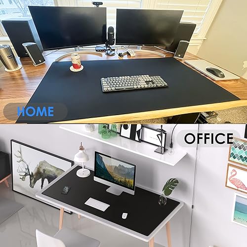 Miniatura 120 de KTRIO - Alfombrilla de mouse grande para juegos con bordes cosidos, extendida, tela microtejida superior, base antideslizante, almohadilla de Negro