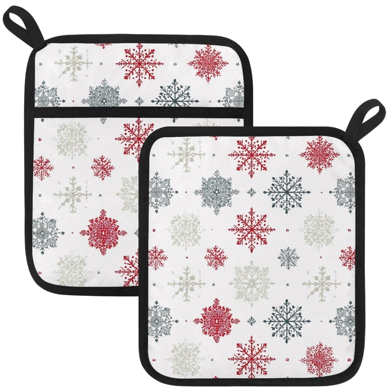 VAPOKF Snowflake Pot Holder, Heat Resistant Oven Cloths, Potholders & Oven Gloves, for Kitchen Cooking & Baking, Thick & Safe, Protection of Hands From Hot Utensils