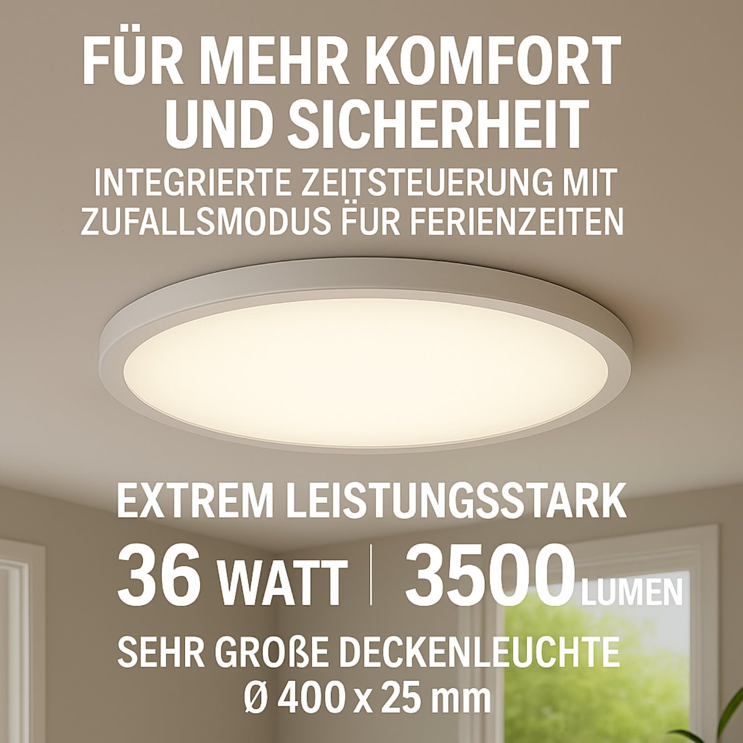 Smart LED RGB CCT lampa sufitowa panel 36 W, możliwość ściemniania, kompatybilna z Alexa, Google Home, sterowanie głosem