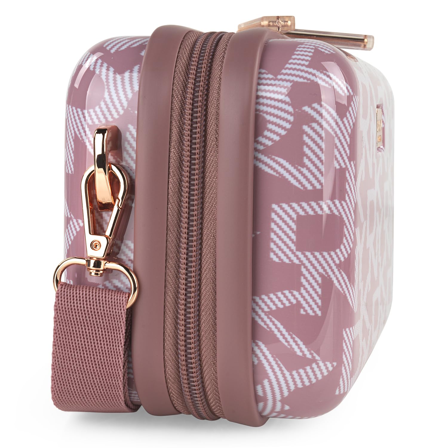 DKNY - Kosmetikkoffer Hartschale Groß, Beautycase Damen, Trolley & Handgepäck Koffer: Beauty Case Hartschale, Kosmetik Koffer, Kosmetiktasche Groß - Ideal für Reisen!, Vintage Rose