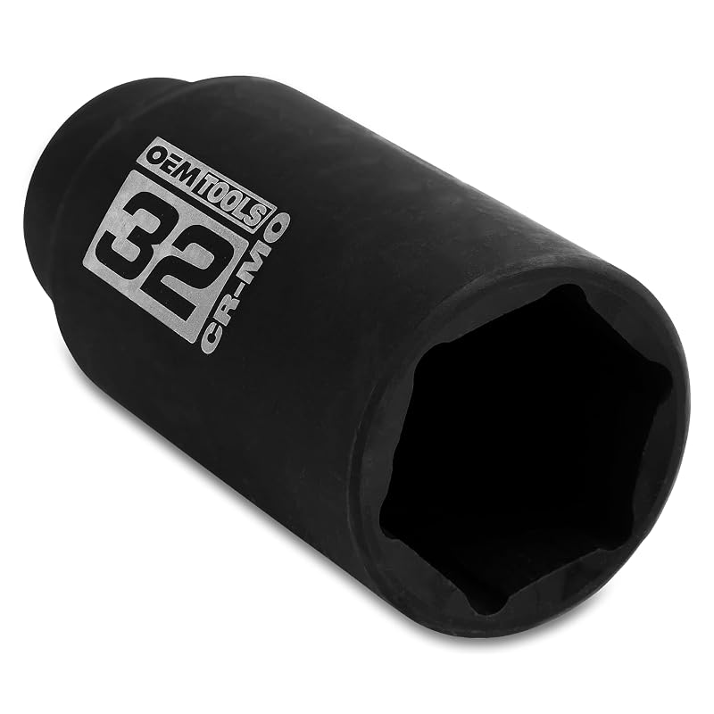 Soquete de impacto para porca de eixo 32 mm OEMTOOLS, acionamento de 12,7 mm (1/2 pol.), modelo 25204