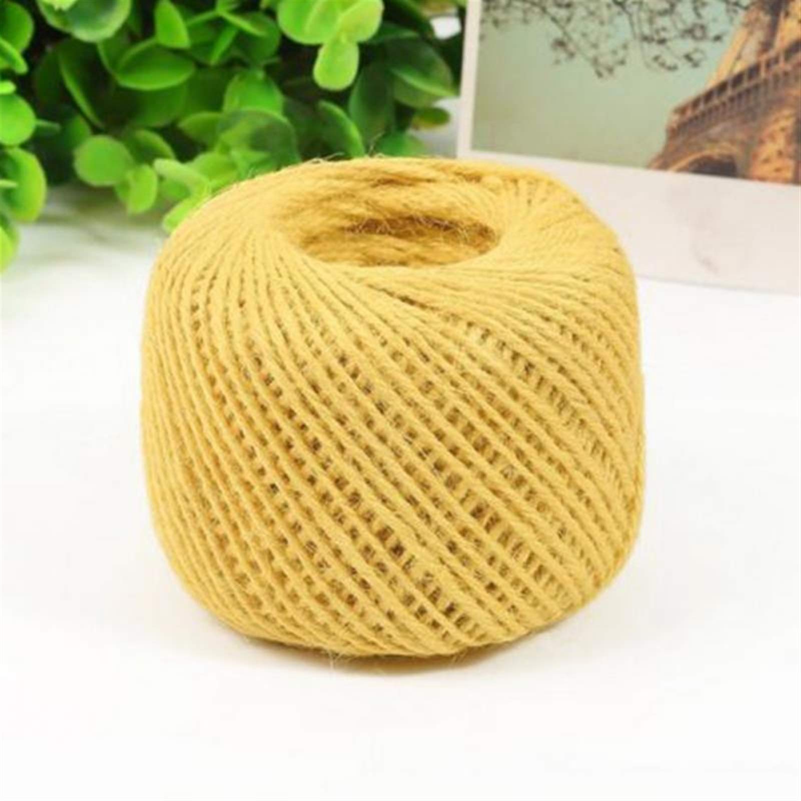 Zkenshan-Natural Jute Twine 2MM 50M DIY Natural Fiber String Burlap Manual Jute Twine Rope Arts Crafts Gift Decor Cord, Natural Jute Fiber (Color : Light Yellow)