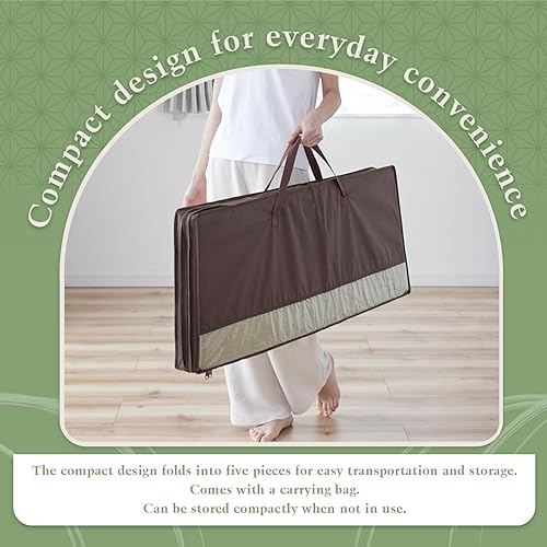 Miniatura 9 de BJDesign Tapete de tatami japonés (colchón Igusa), plegable, hierba rush, colchón de futón japonés para meditación, yoga, zen (Queen XL)