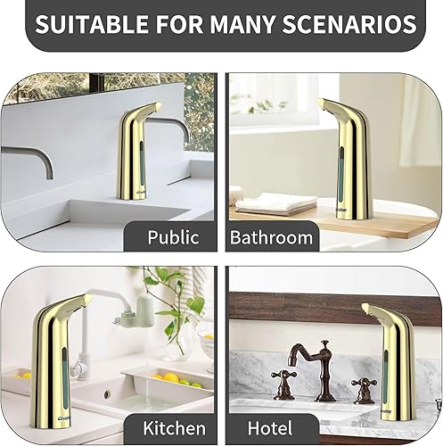 Miniatura 6 de Práctico dispensador de jabón automático sin presión, bomba desinfectante de manos sin contacto con sensor infrarrojo, dispensador de jabón de