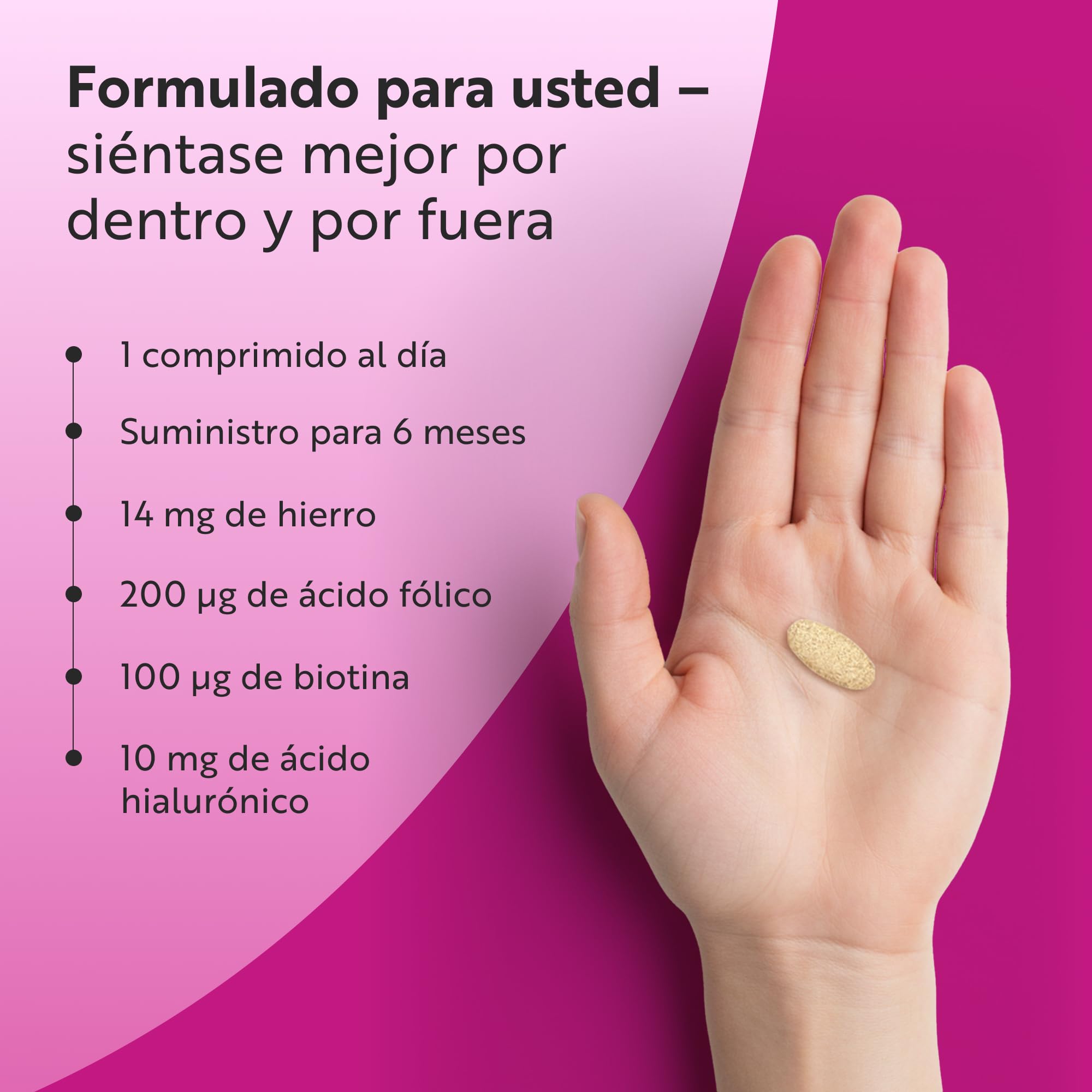 Nutravita Multivitaminas Mujer - 180 Tabletas Veganas - Complejo Multivitaminas y Mineral para Mujeres - 24 Vitaminas y Minerales Activos Esenciales - Vitaminas C, D3, Biotina & Ácido Hialurónico