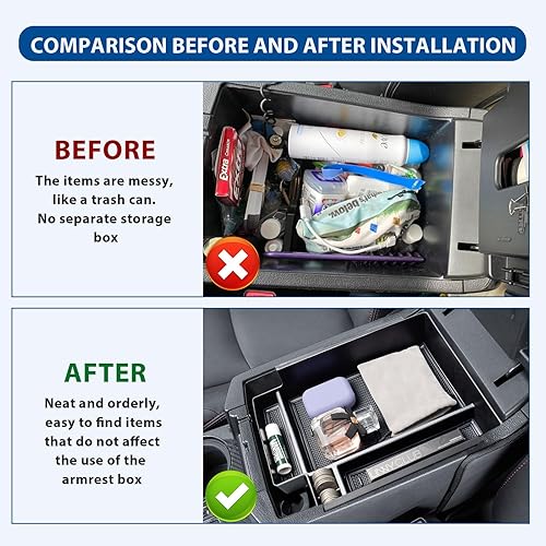 Miniatura 6 de EDBETOS Bandeja organizadora de consola central de tamaño completo compatible con accesorios Toyota 4Runner 2010-2020 2021 2022 2023 2024, caja de