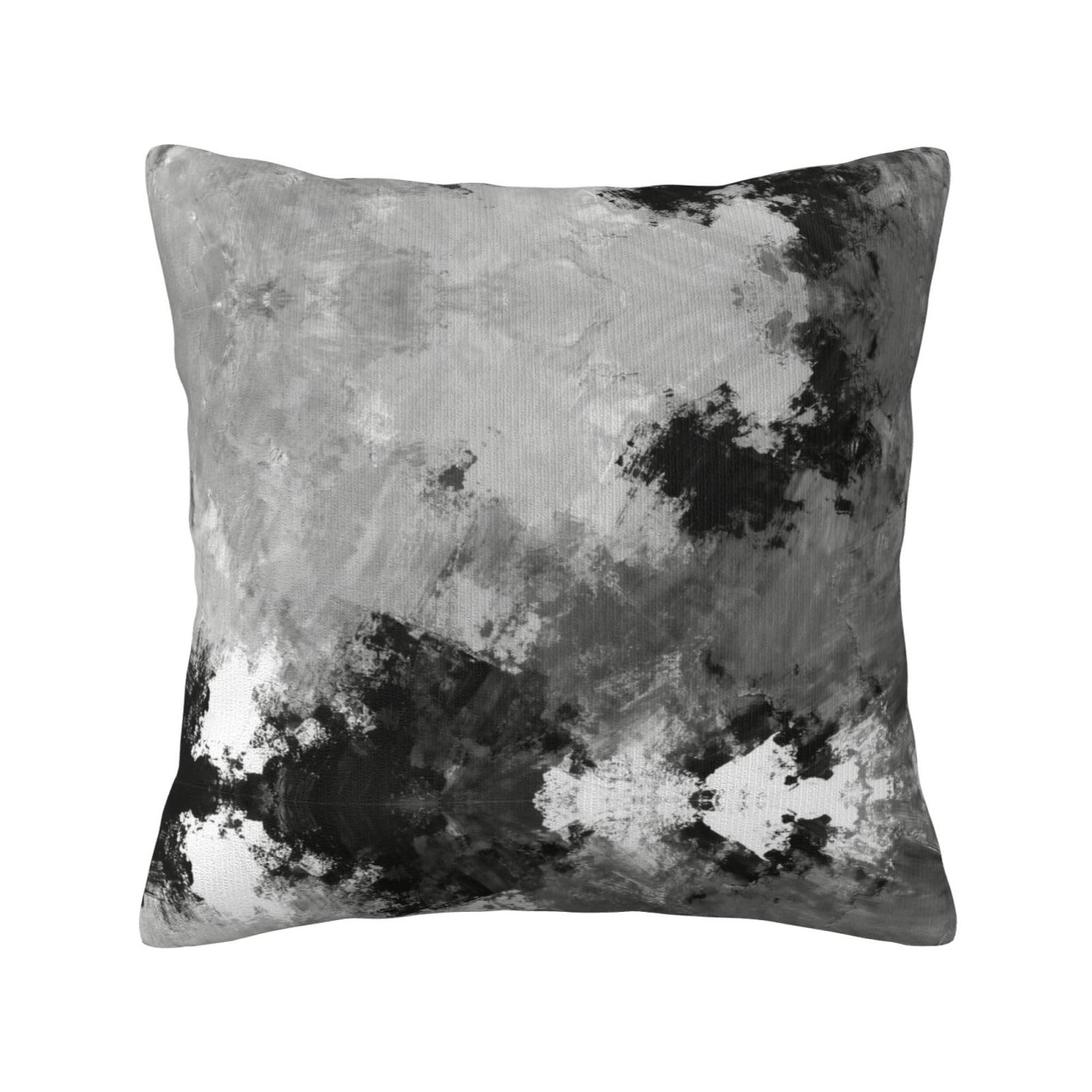 Gray Graffiti Print Decorative Throw Pillow Covers for Sofa, Outdoor and World Cup Celebrations