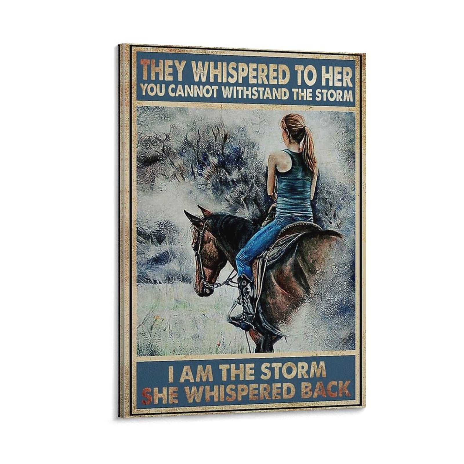 Retro Posters Animal Posters Ljx I Am The Storm 2 Canvas Art Poster and Wall Art Picture Print Modern Family bedroom Decor Posters 08x12inch(20x30cm)