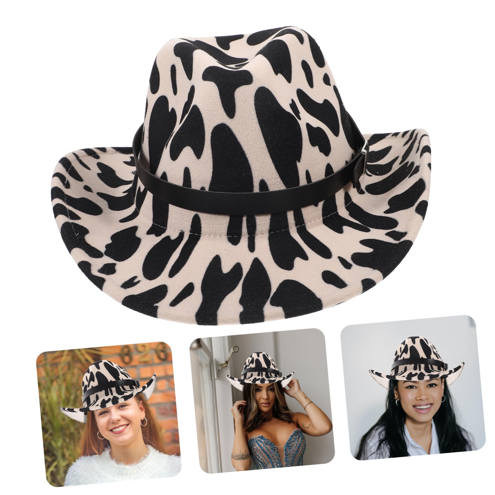 Didiseaon Cowgirl Hat Stylish Western Hat Versatile Outdoor Travel Accessory Men's Cowgirl Multi