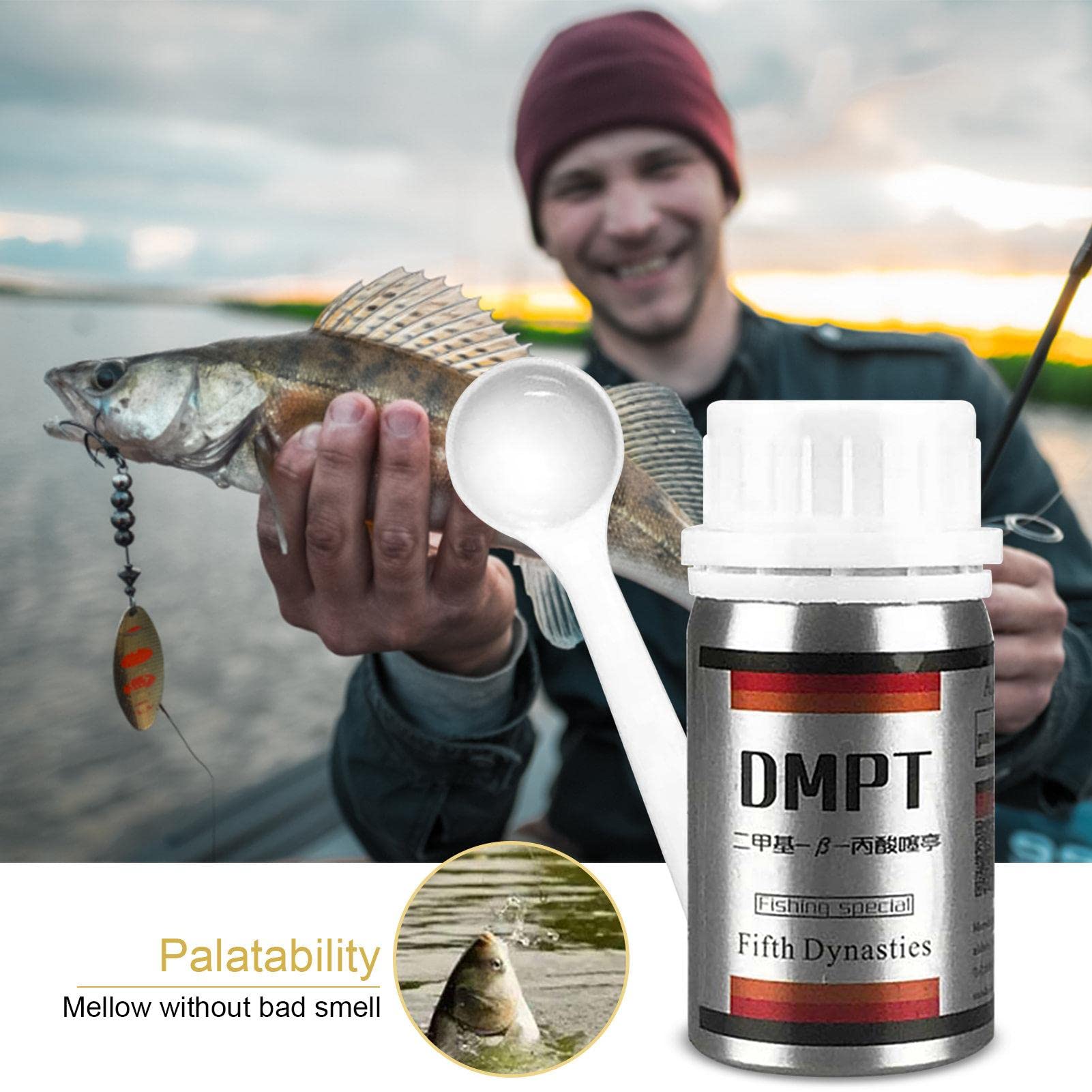 fish lure powder dmpt Fishing Additive - 3.4 oz Bait Attractant, Powerful Feeding Stimulant, Safe Free Formula, Scent Attraction Bait 100ml DMPT Fish Scent Attractant Fish