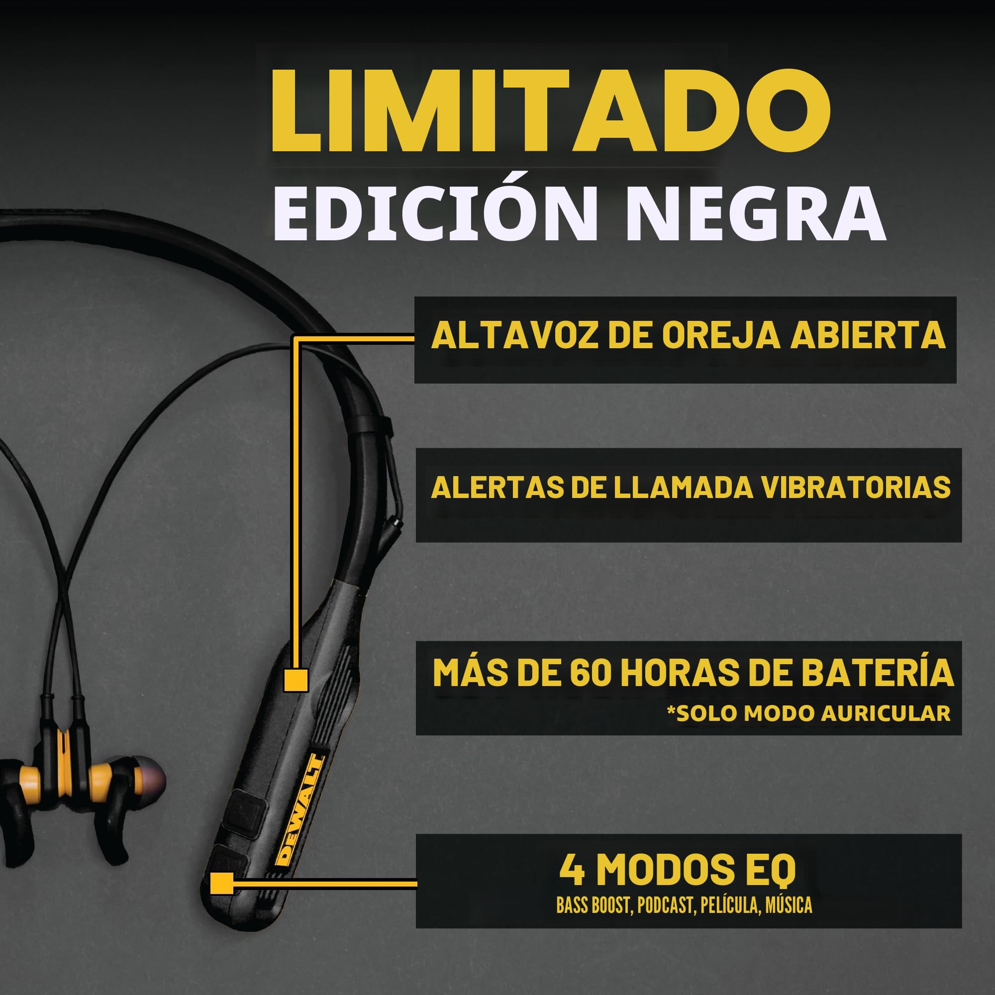 Amazon.com: DEWALT Auriculares Bluetooth de Banda para el Cuello 2