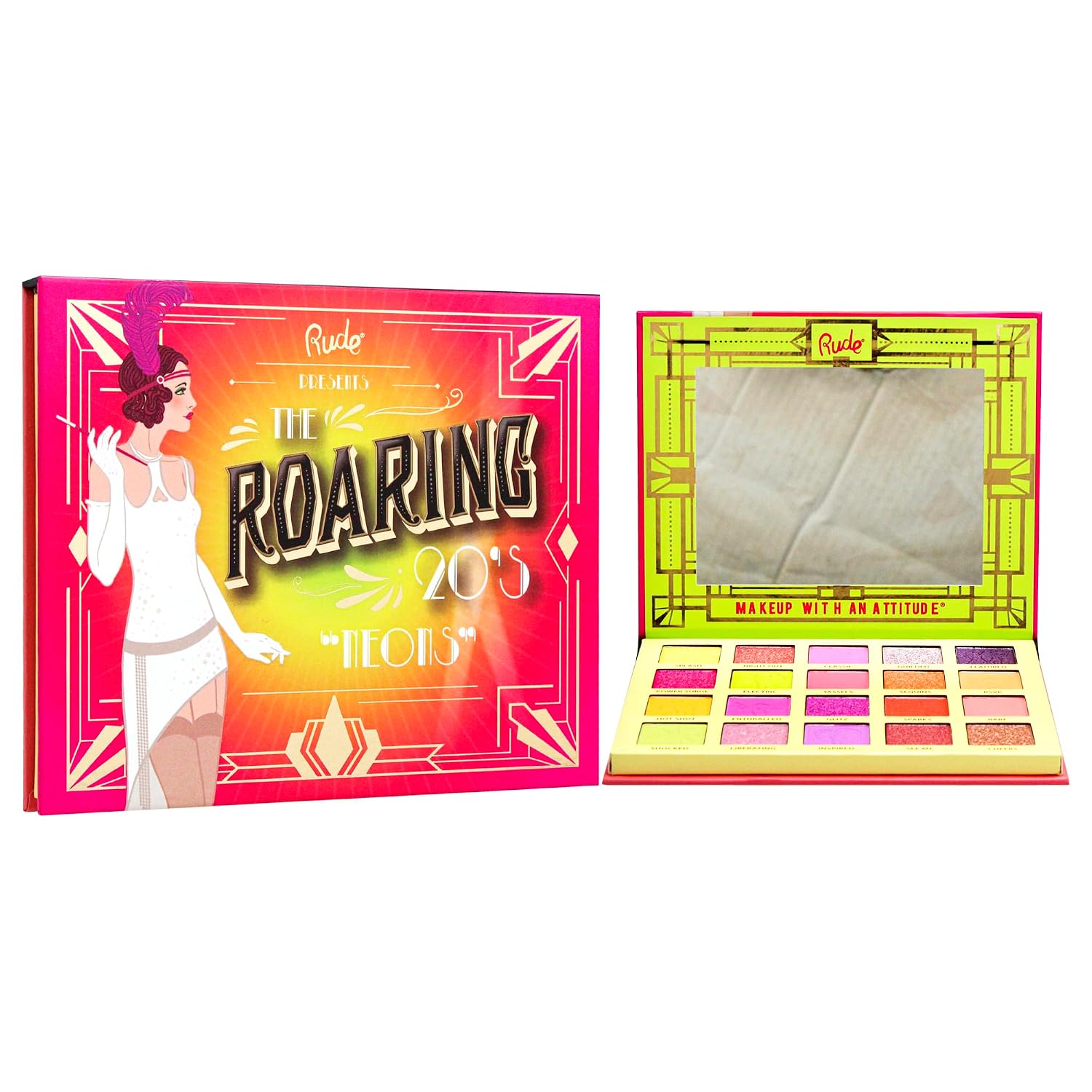 The Roaring 20s Eyeshadow Palette - Neons by Rude Cosmetics for Women - 0.85 oz Eye Shadow