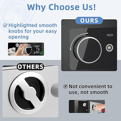 Miniatura 4 de Caja fuerte digital electrónica para dinero, caja de seguridad de acero con teclado, para oficina, hotel, negocios, joyería, pistola, caja fuerte