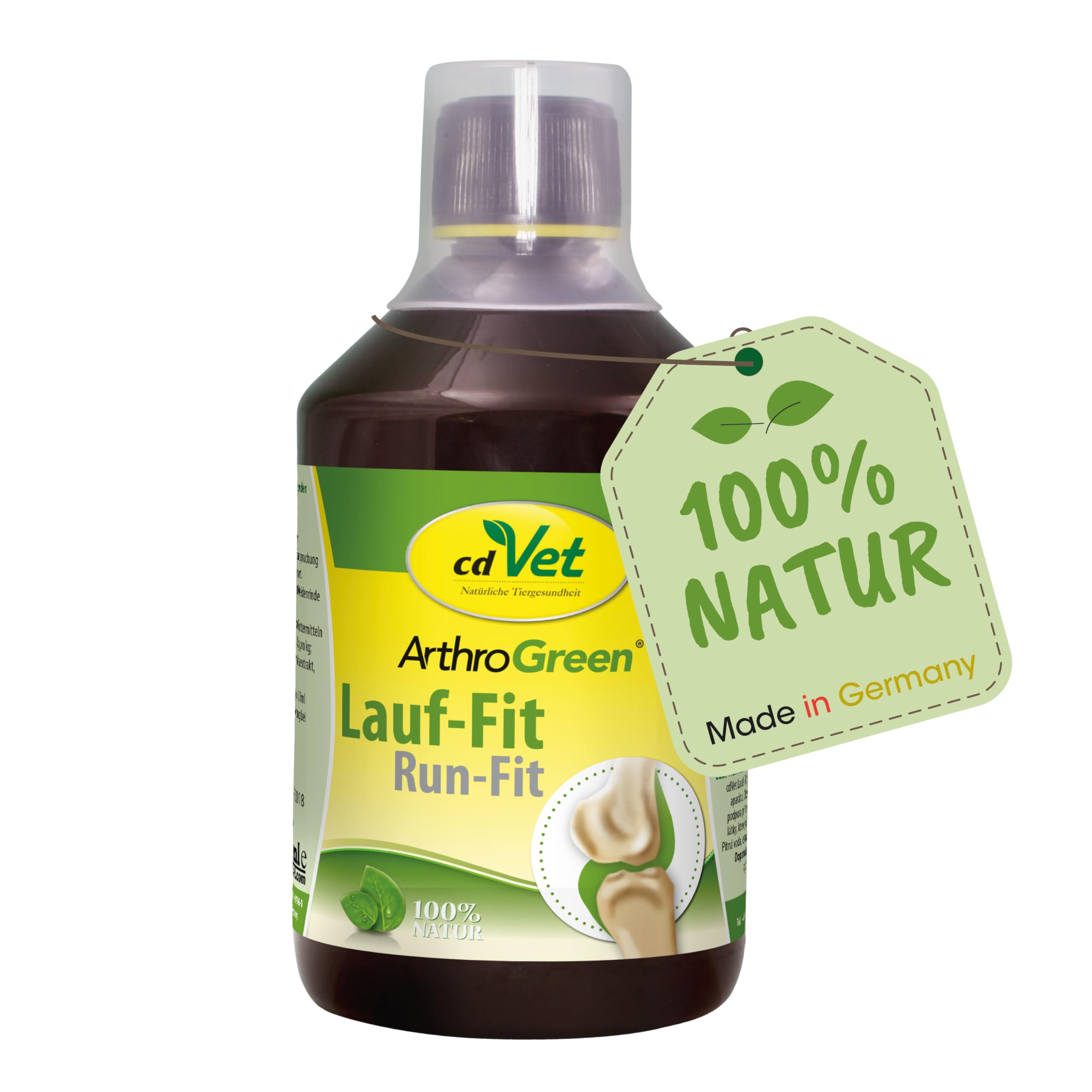 cdVet Naturprodukte ArthroGreen Lauf-Fit 500ml - Nahrungsergänzung zur Unterstützung der Gelenke für Pferd, Hund und Katze mit Kräutern