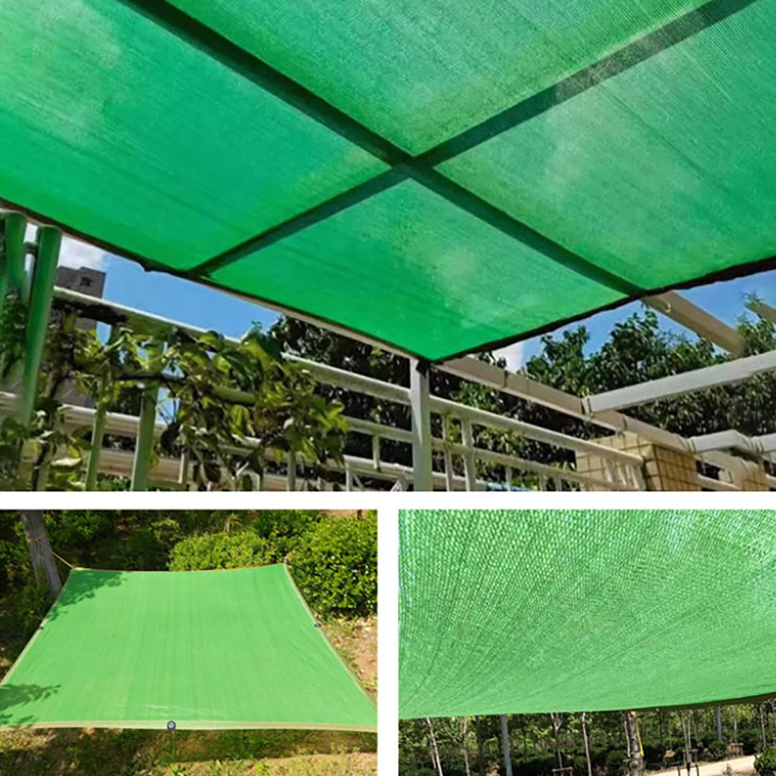 Siatka przeciwsłoneczna z wzmocnioną 3x3m/9.8x9.8ft, odporną na działanie promieni słonecznych siatką przeciwsłoneczną, oddychającą, z oczkami, odporną na działanie promieni słonecznych siatką