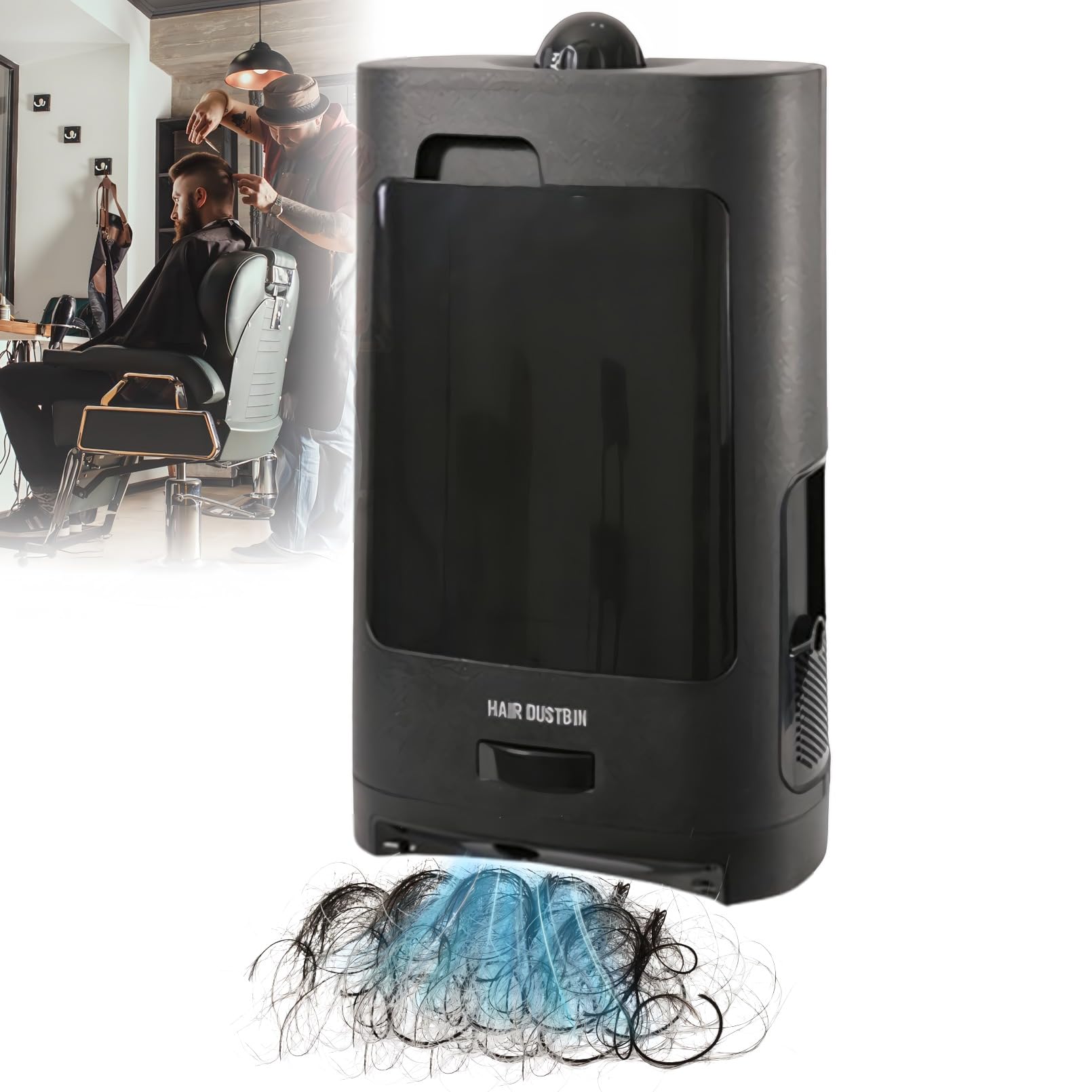 Aspirateur de cheveux pour salons compact de 2,7 L avec aspiration automatique puissante