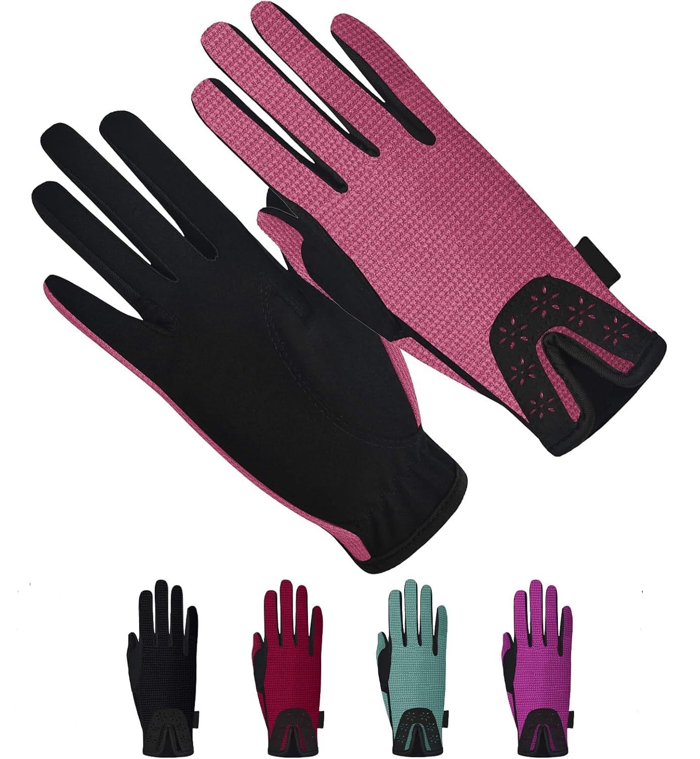 Guanti da equitazione da donna, guanti da equitazione invernali, per donne e ragazze, motivo stelle, ideali per ciclismo, giardinaggio