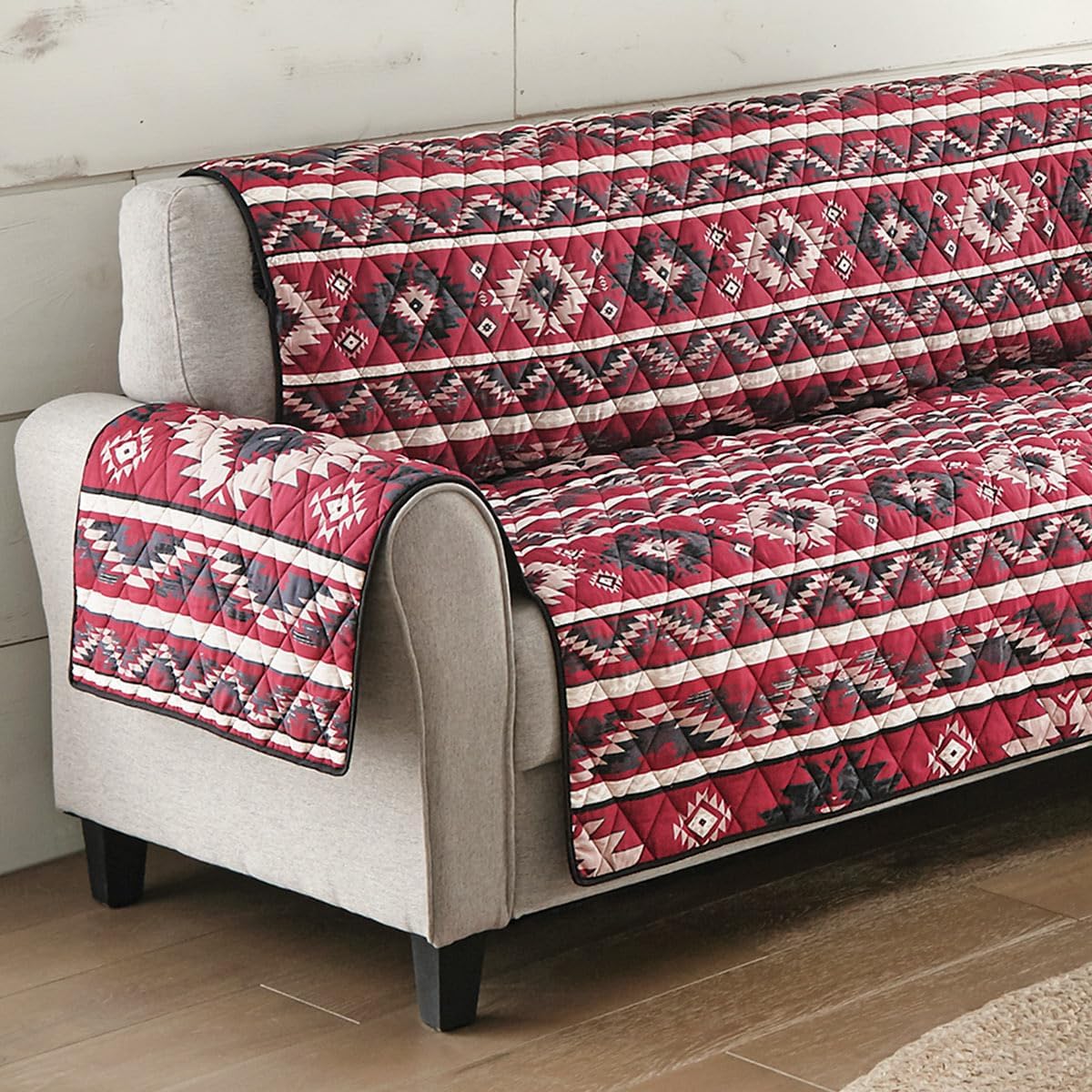 BLACK FOREST DECOR Southwestern Spirit Loveseat Cover Reversible Furniture Protector Slipcover Rustic Cabin Seating Decor