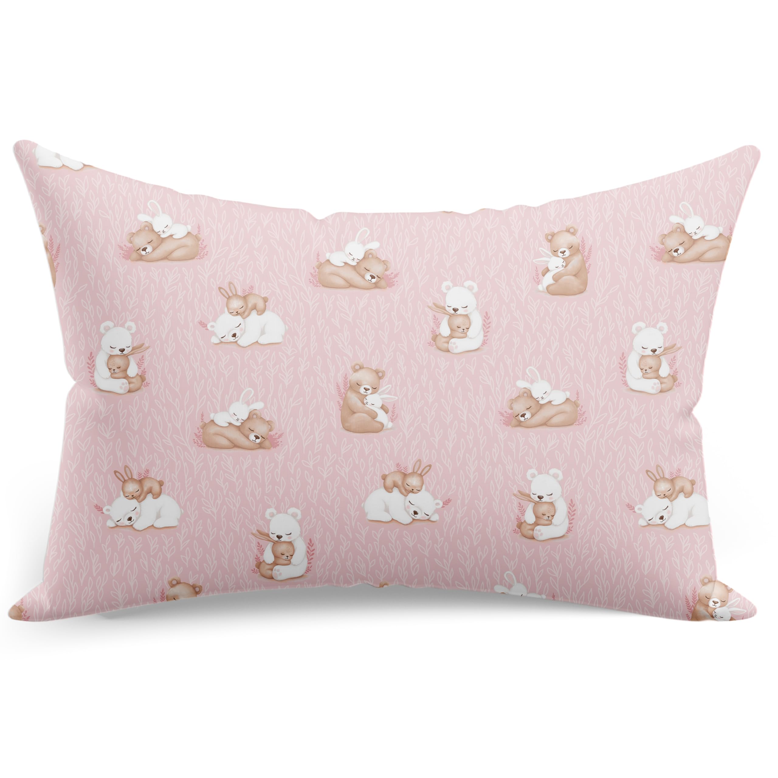 PinkZebra Funda de almohada de 30 x 50 cm, funda de almohada de 100% algodón, funda de almohada con certificado Öko-Tex Standard 100, funda con cremallera, fabricada en la UE, animales soñadores