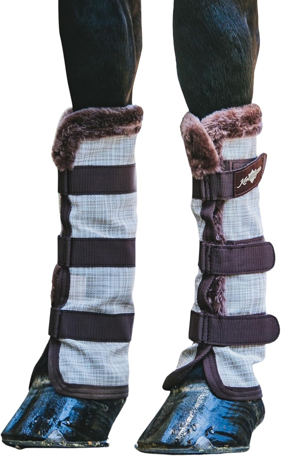 Kensington Protective Products Horse Fly Boots - Fleece Trimmed - Stay-Up Technology - Protection from Insect Bites and UV Rays - Sold in Pairs (2 Boots)