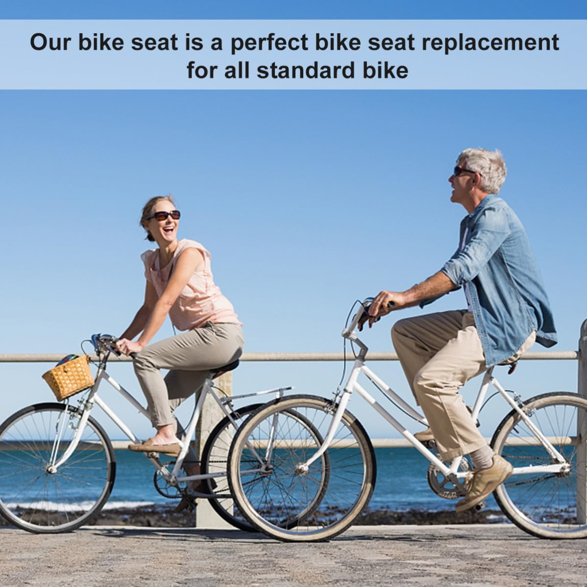 VILLCASE Asiento de Ciclismo de Piel Sintética Marrón para Bicicleta de Carretera y Montaña Cojín Descompresor y Fácil Instalación para Paseos de Ocio Color Aleatorio