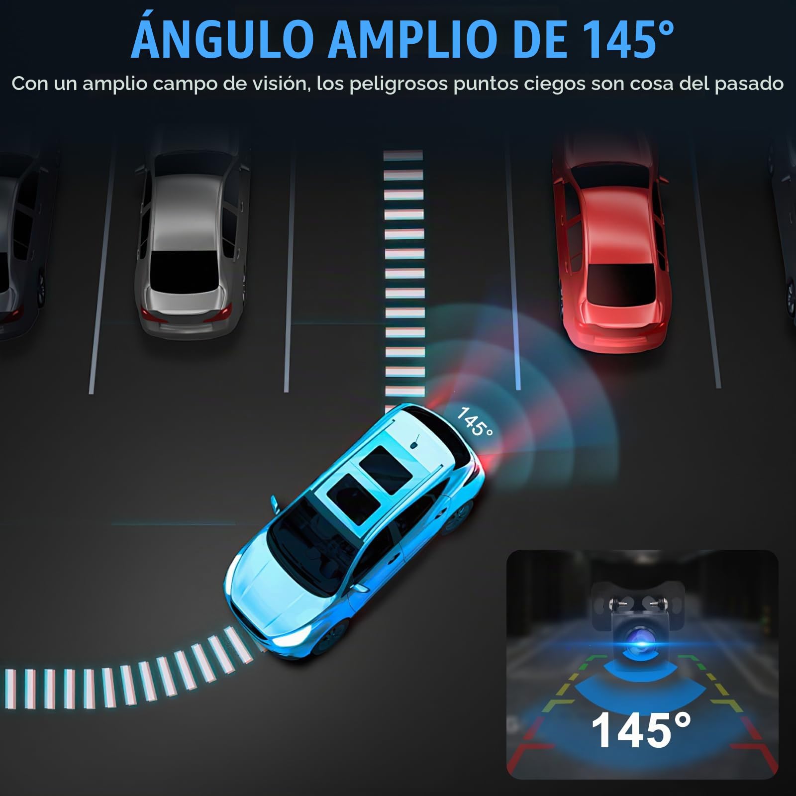 OBEST Cámara Marcha Atrás Coche AHD, Camara Trasera Coche con Alarma Sonido | 1080P, Visión Nocturna, IP68 Impermeable Camara Aparcamiento Metal Gran Angular 145 para Auto Furgoneta Camion Universal 12V