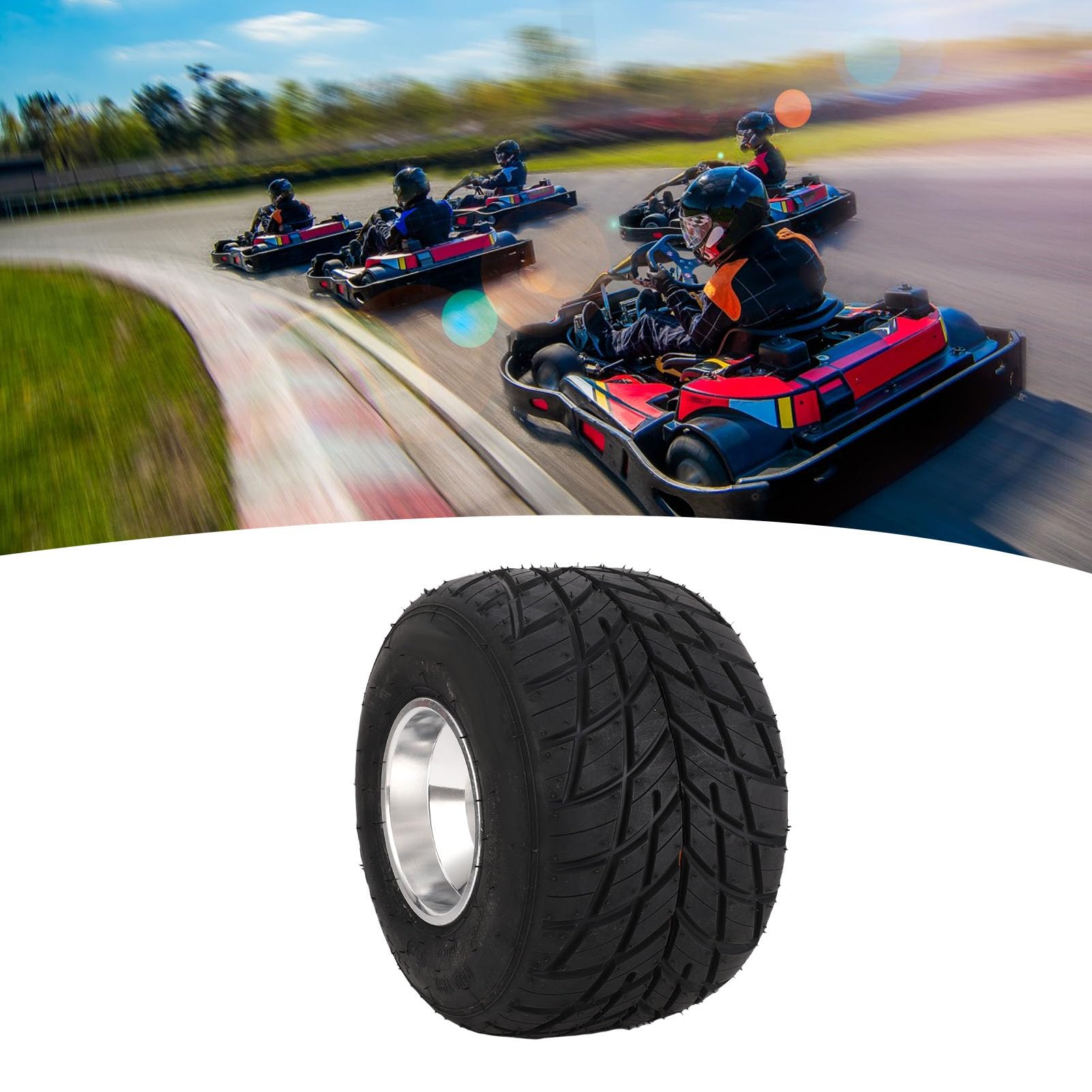 SIXRUN 11x7.10-5 Solid Low Profile Tire Wheel 3 PR 3-Bolt 50mm Spacing for ATV UTV SXS Go Kart