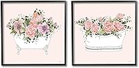 Vista 1 de Stupell Industries Cindy Jacobs - Juego de 2 botánicos para bañera, diseño floral rosa