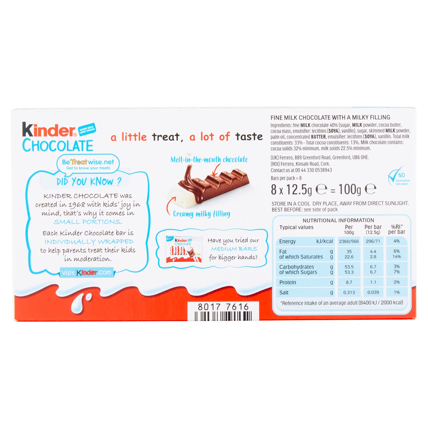 Original Kinder Chocolate Pack Imported From The UK England Ferrero