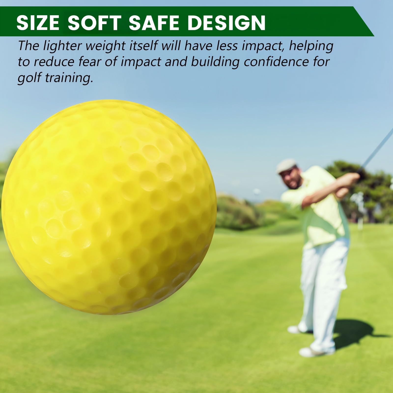 Junkin Schaumstoff-Golfbälle, 42 mm, PU-Übungsball, Trainingsball für den Innen- und Außenbereich, echtes Gefühl, begrenzte Flugübungsbälle für Swing-Chipping, Putting, Hinterhof, Käfig, 300 Stück