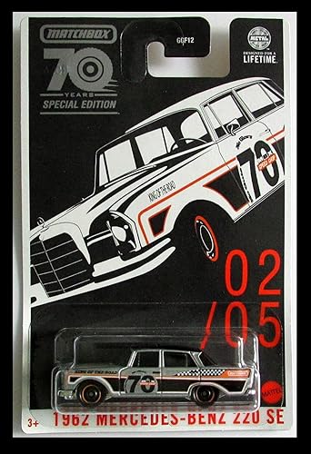 Matchbox Plata 1962 Mercedes-Benz 220 SE 70 Años Edición Especial 0205 2023