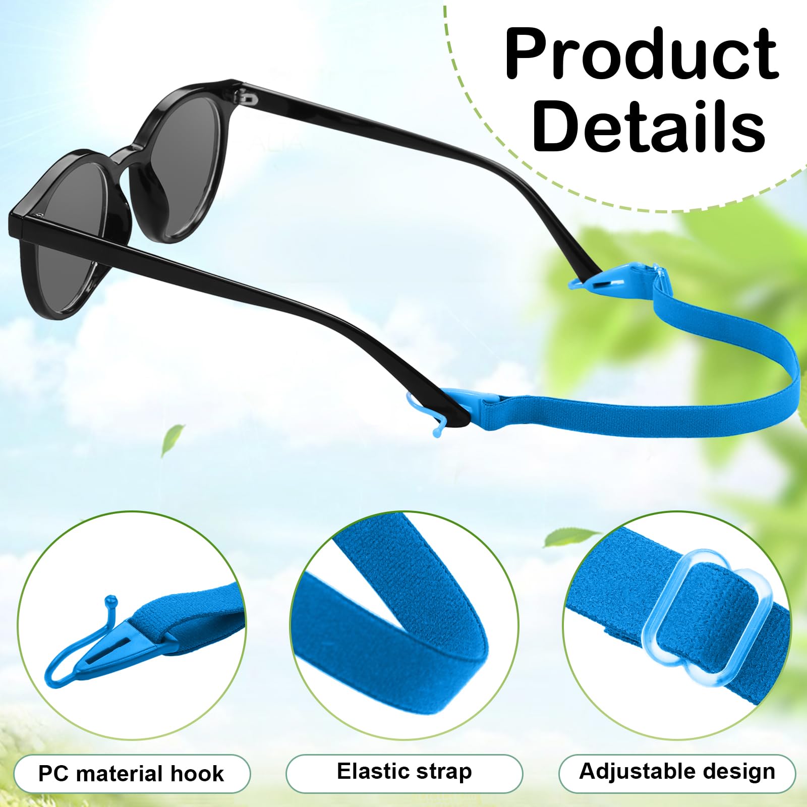 Kids Eyeglasses Straps 6-Pack Kids' Glasses Straps – Adjustable