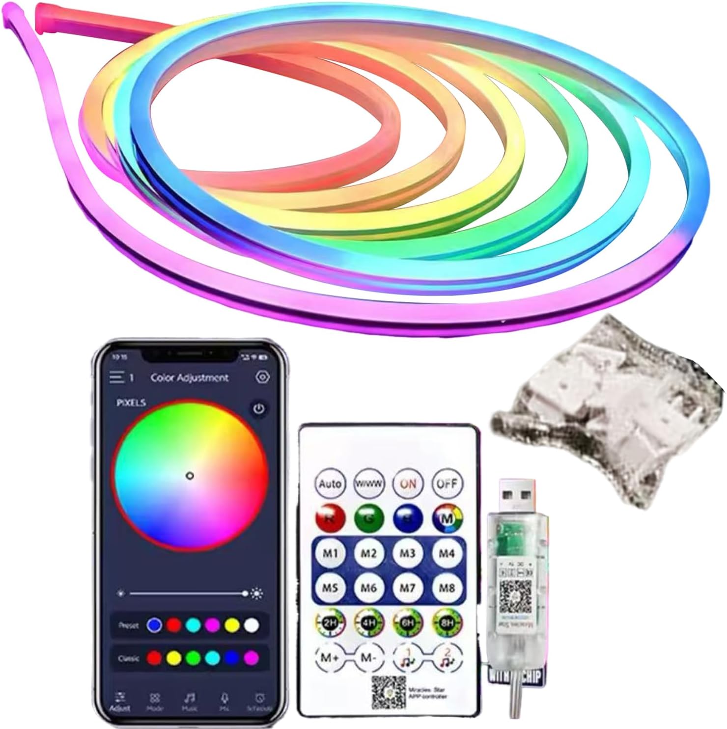 Smart LED Strip - Color Changing Ambient Decor Lighting, App Controlled RGB Light Tape, Flexible Mood Illumination for Home Cinema, Under Cabinet Setup | Bedroom Living Space Party Accent