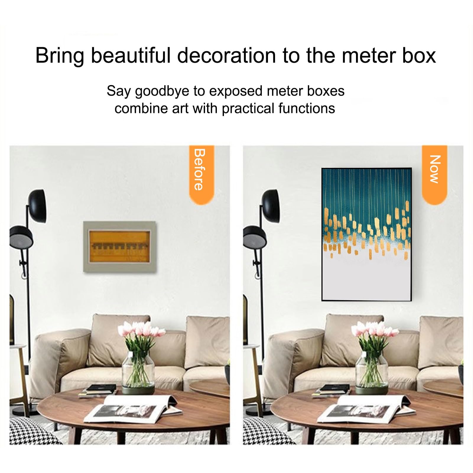 Copri Quadro Elettrico Decorativo Copertura Decorativa Moderna Scatola Copertura Decorazione Dipinti Coperchio Decorativo per Scatola Elettrica(G,50x60cm)