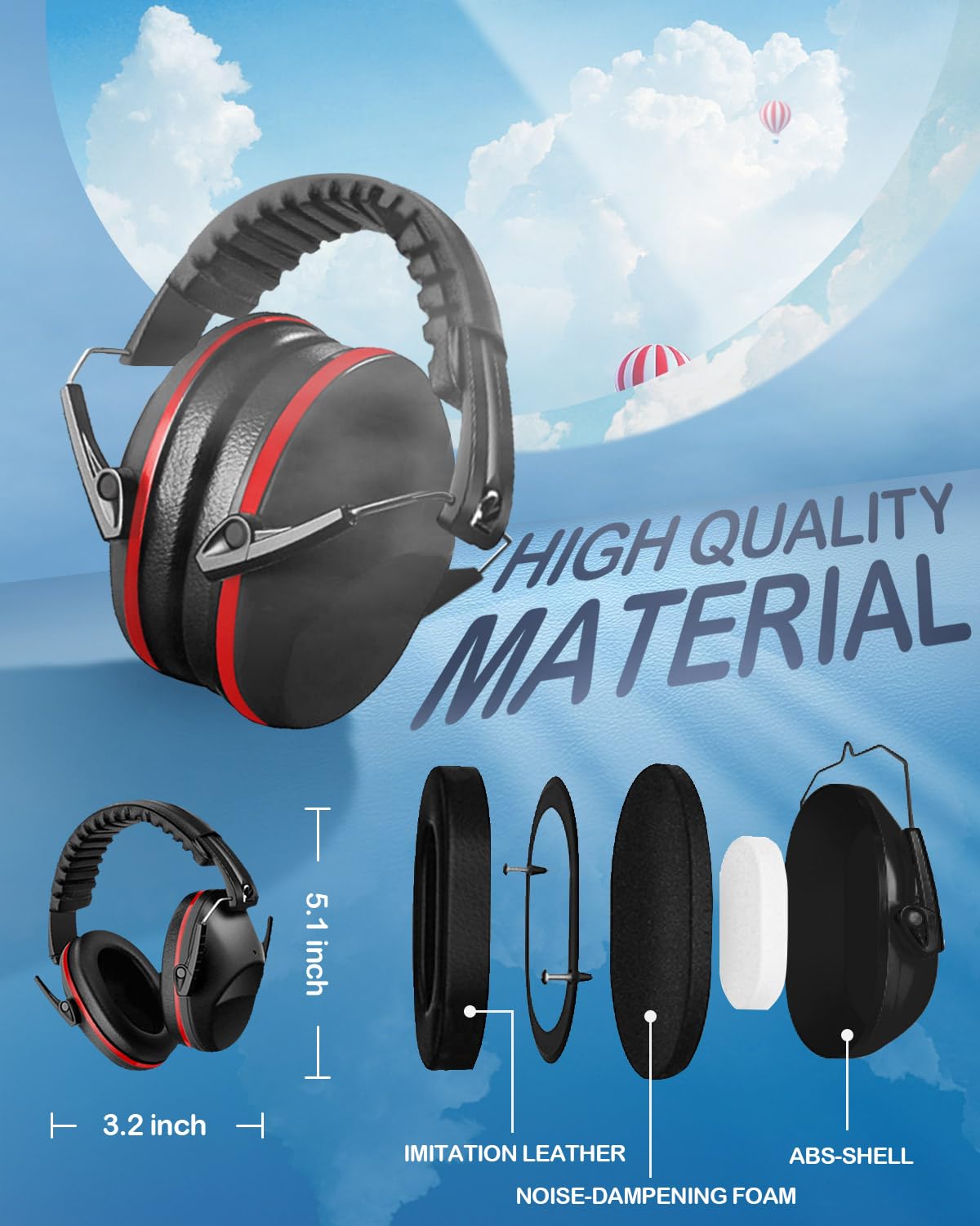 MOXTOYU Kids Ear Defenders 3-16 Years Noise Cancelling Headphones for Children Safety Ear Muffs for Autism Sensory & ADHD - Image 2