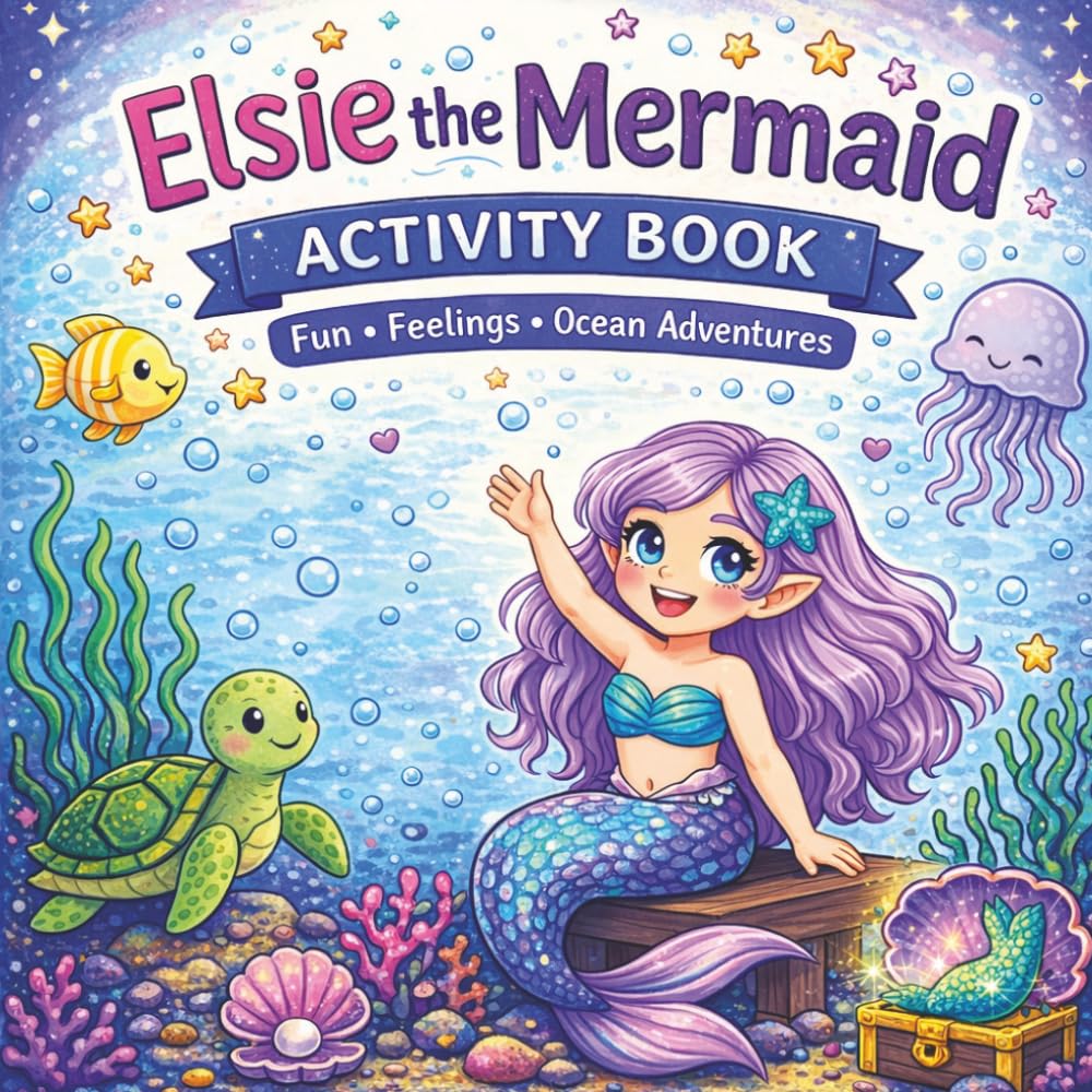 Elsie the Mermaid Activity Book: Fun, Feelings & Ocean Adventures for Kids (Tales from the Whispering Sea)