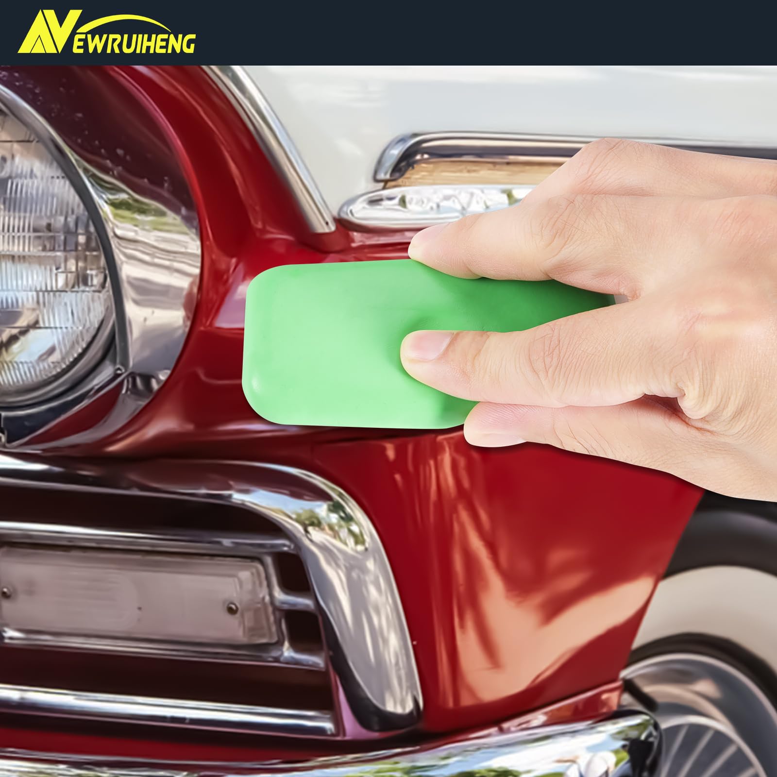 Barre d'argile pour Voituret 4PCS 400g, Auto Car Clay Bar Bars d'argile propres pour Nettoyage Voiture Decontamination Voiture, le soin de la peinture et le nettoyage du verre (1, Vert)