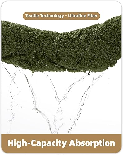 Miniatura 8 de Color&Geometry Alfombra de baño verde de 24 x 36 pulgadas, ultra absorbente, antideslizante, tapete de ducha de felpilla suave para bañera y ducha,