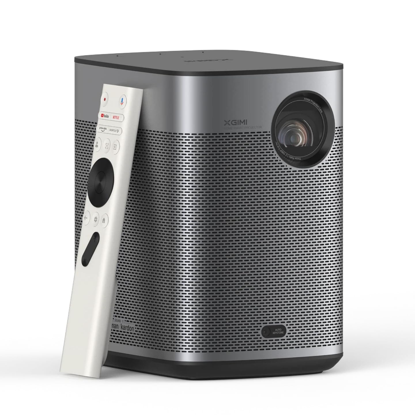 XGIMI Halo+ GTV 1080P Tragbarer Beamer, Google TV mit lizenziertem Netflix, 700 ISO Lumen, 2x5W Harman Kardon, Autofokus, Wi-Fi, 200 Zoll Bildschirm, integrierter Akku mit 2,5 Stunden Spielzeit