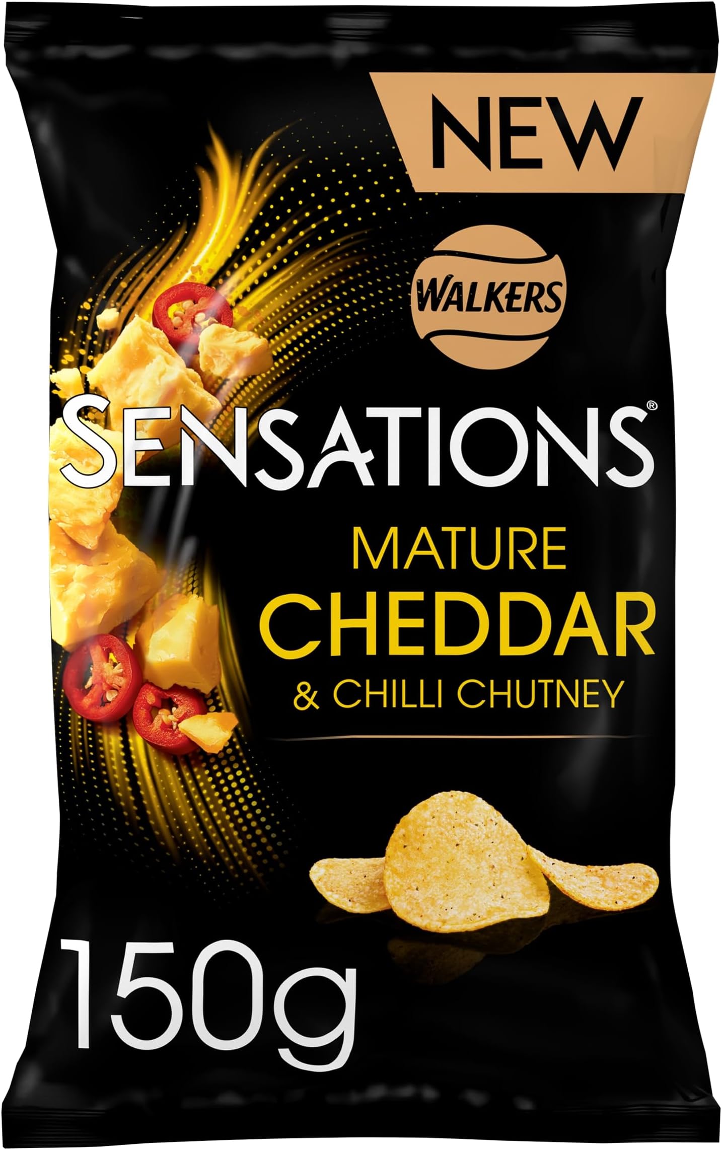 Walkers Sensations Mature Cheddar Cheese & Chilli Crisps 150g