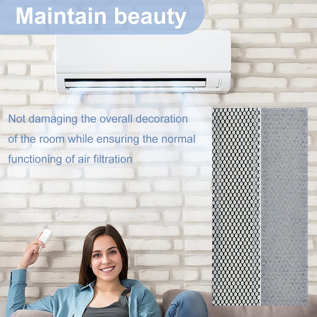 Filtri Ricambio Climatizzatore Condizionatore Elettrostatici,Para Aria per Condizionatore,Compatibili con DAIKIN FTXS FTKS 20/25/35 Serie D + FTXS 20/25/35/42/50 serie G,40x255mm,2pcs